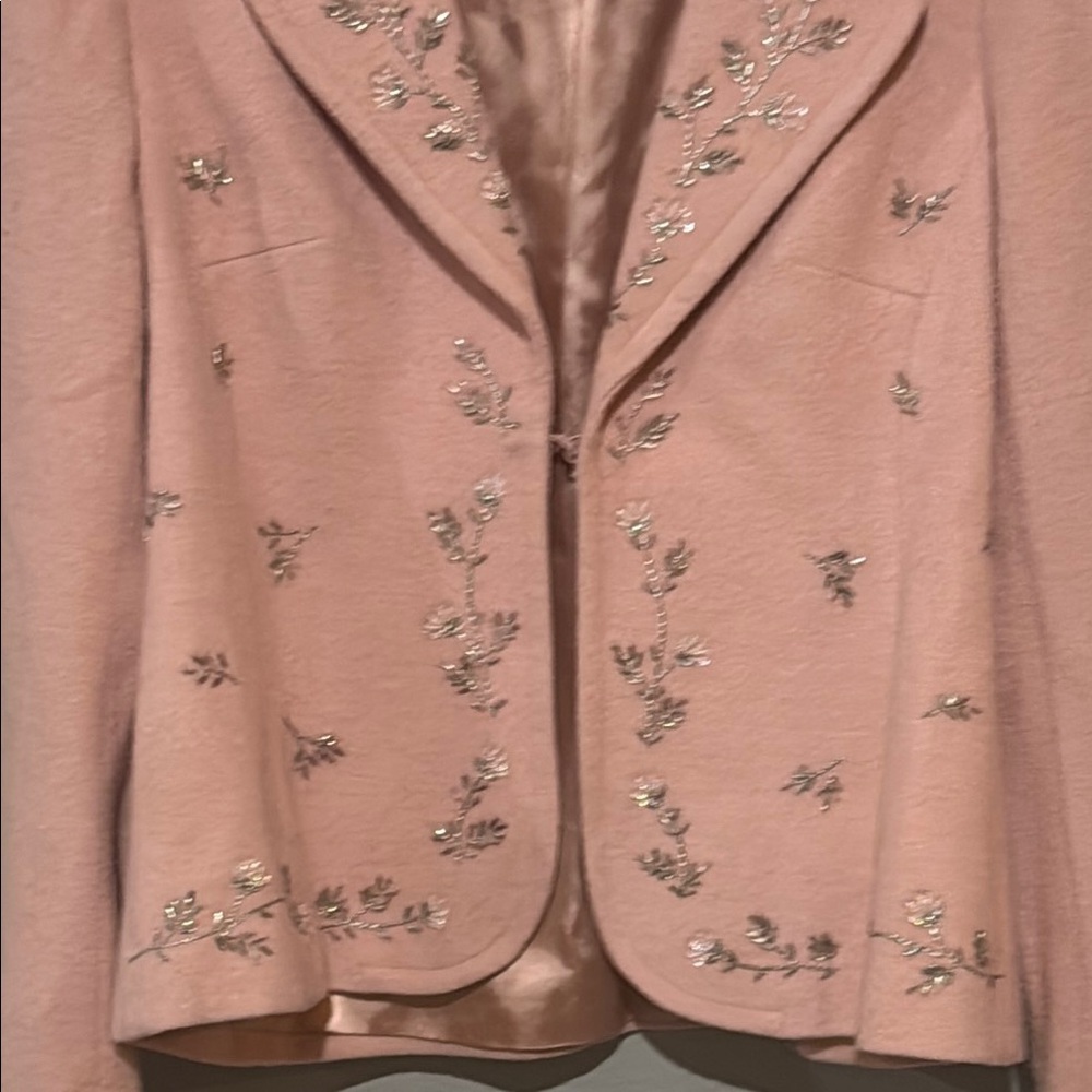 Vintage y2k Karen Kane Pink Blazer with Metallic Embellishments Sz large - Picture 5 of 14